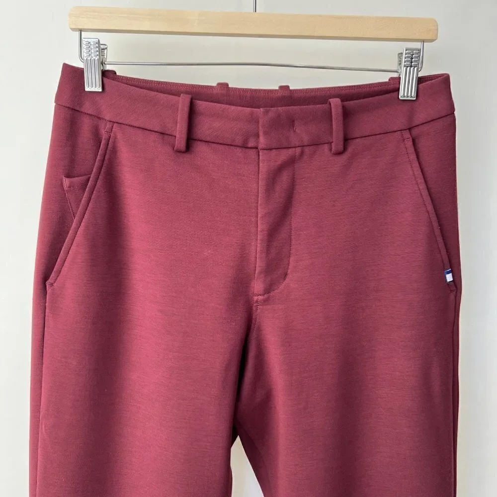Kit & Ace Men performance Comfort Pants Slim fit in red wine, Size 30